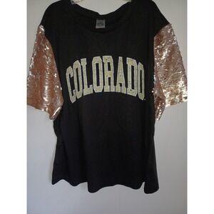 Gameday Couture Colorado Buffaloes Shine On Black T-Shirt Women's Size XL‎